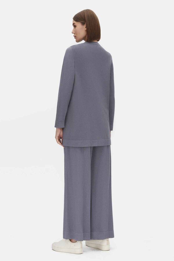 Buttoned Collar Knitwear Tunic - 2