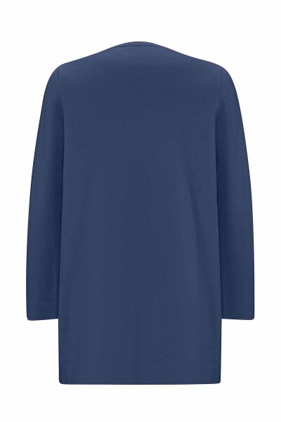 Yakası Düğmeli Triko Indigo Tunik - 2