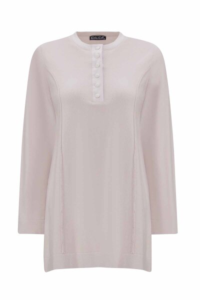 T25PF-6007 Yakası Düğmeli Triko Tunik STONE 