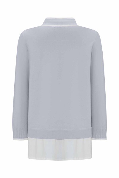 T25PF-6008 Yakası Büzgülü Cepli Triko Tunik GREY - 2