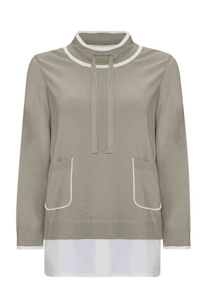 T25PF-6008 Yakası Büzgülü Cepli Triko Tunik KÜF 