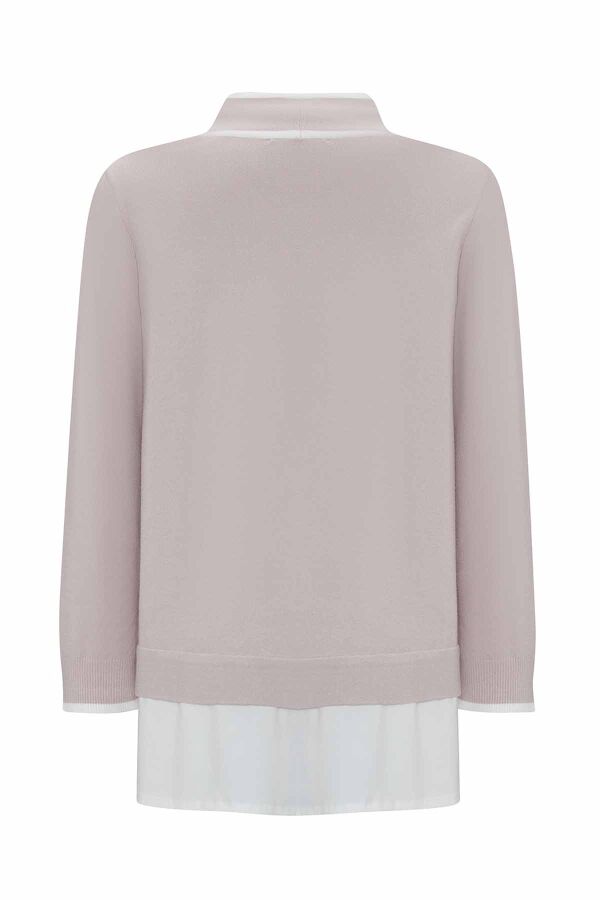 T25PF-6008 Yakası Büzgülü Cepli Triko Tunik STONE - 2