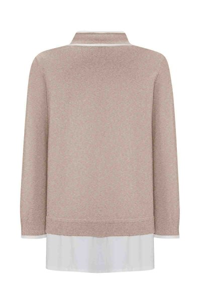 Yakası Büzgülü Cepli Triko Vizon Tunik - MISS DALIDA (1)