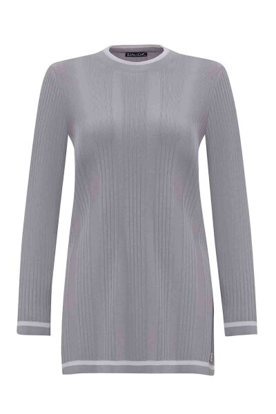 Fitilli Triko Koyu Gri Tunik 