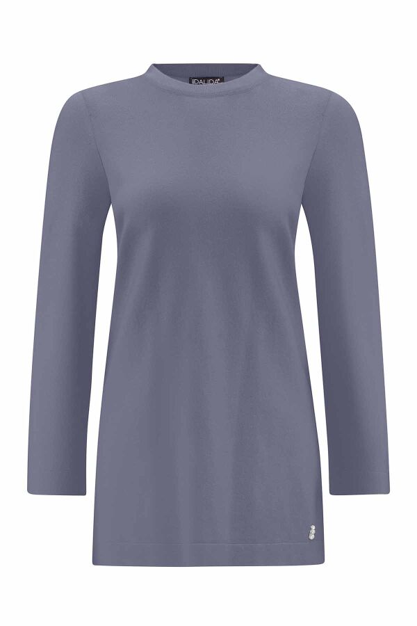 T25PF-6012 Yanları Yırtmaçlı Triko Tunik BULLET - 1