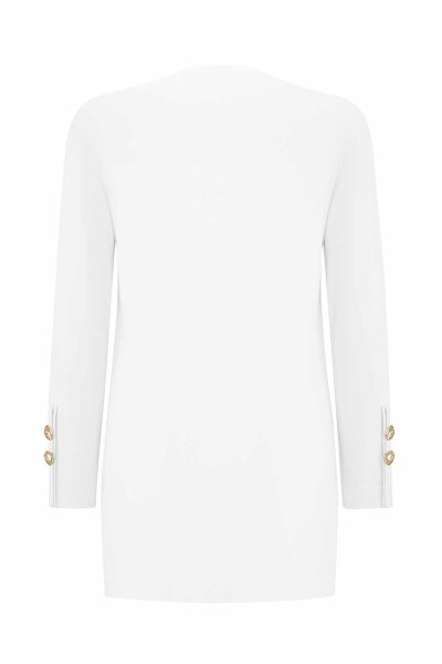 Yanları Yırtmaçlı Triko Ekru Tunik - 2