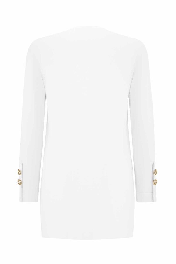 Yanları Yırtmaçlı Triko Ekru Tunik - 2