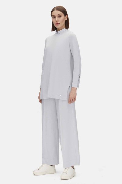 T25PF-6012 Yanları Yırtmaçlı Triko Tunik GREY - MISS DALIDA (1)