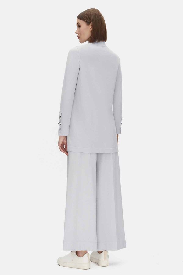 T25PF-6012 Yanları Yırtmaçlı Triko Tunik GREY - 3