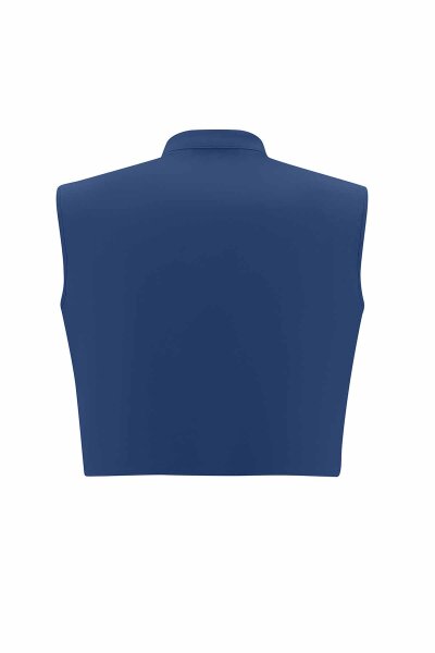 T25PF-6012 Yanları Yırtmaçlı Triko Tunik İNDİGO - 3