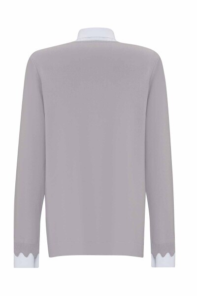 Kısa Kollu Triko Gri Tunik - 3