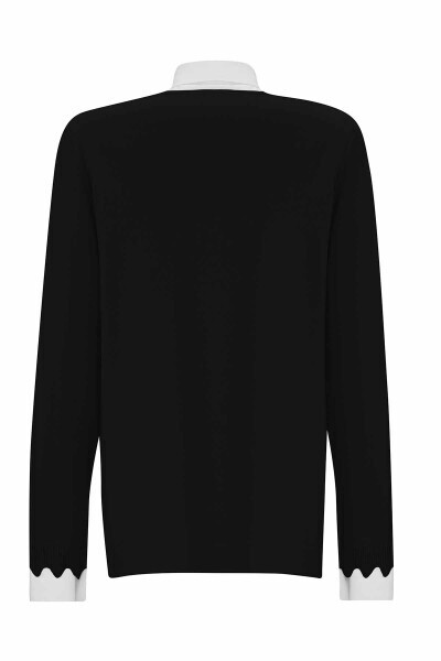 Kısa Kollu Triko Siyah Tunik - 2