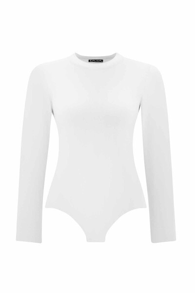 Touch Me Yuvarlak Yaka Ekru Bodysuit 