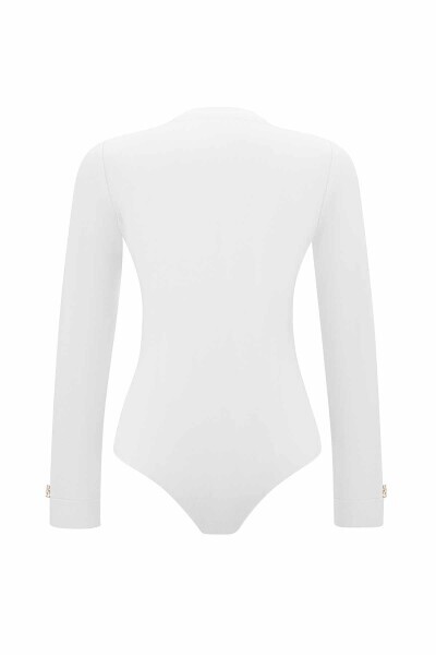 Touch Me Yuvarlak Yaka Ekru Bodysuit - 2