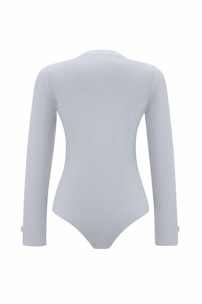 Touch Me Yuvarlak Yaka Gri Bodysuit - 2
