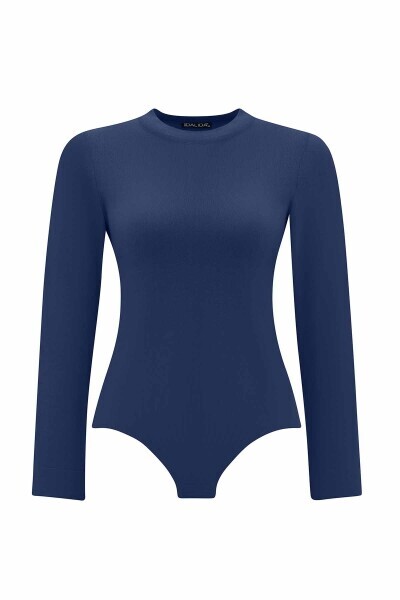 T25PF-6015 Touch Me Yuvarlak Yaka Bodysuit İNDİGO - 1