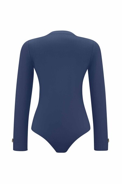 T25PF-6015 Touch Me Yuvarlak Yaka Bodysuit İNDİGO - 2