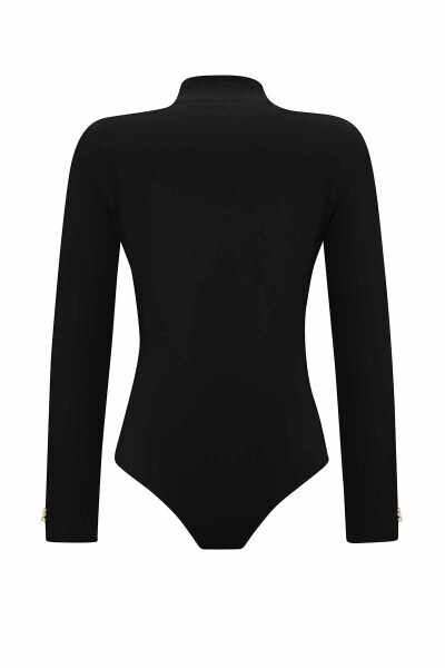 Touch Me Dik Yaka Siyah Bodysuit - 2