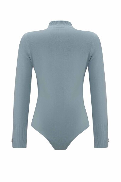 Touch Me Dik Yaka Yeşil Bodysuit - 3