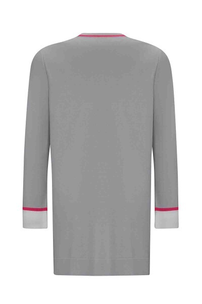 Bileği Renk Bloklu Triko Koyu Gri Tunik - 2