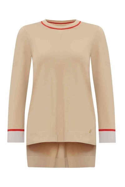 T25PF-6021 Bileği Renk Bloklu Triko Tunik 1501-CRAFT - 1