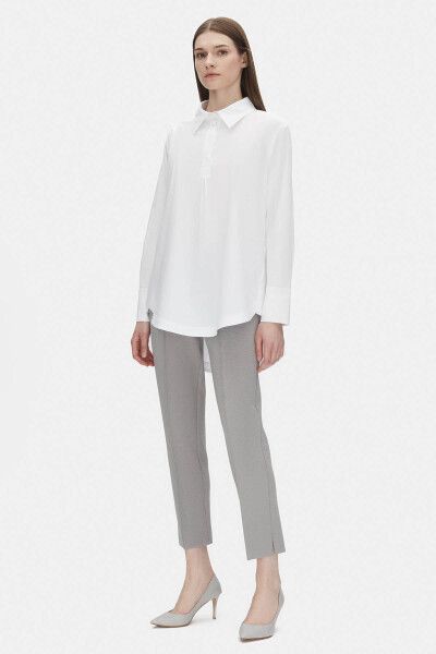 T25PF-7000 Dar Paça Triko Pantolon 1381-DARK GREY - MISS DALIDA
