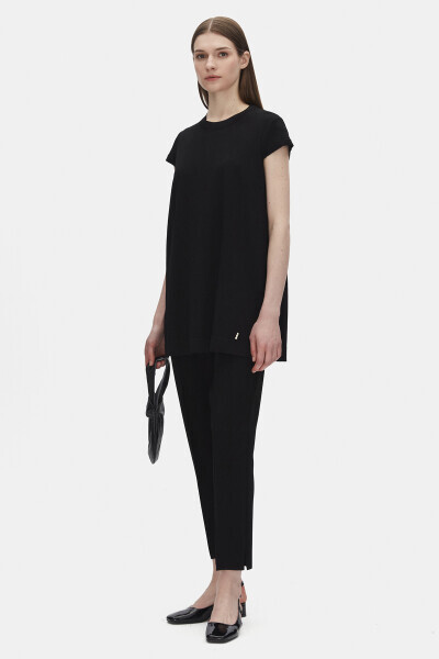 T25PF-7000 Dar Paça Triko Pantolon BLACK - 1