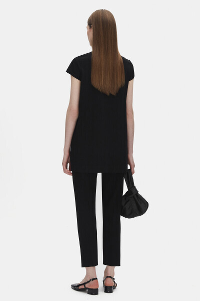 T25PF-7000 Dar Paça Triko Pantolon BLACK - 3