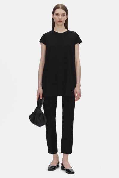 T25PF-7000 Dar Paça Triko Pantolon BLACK - 2