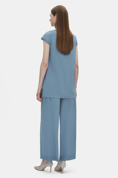 Bol Paça Triko Koyu Mavi Pantolon - 2