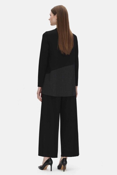 Bol Paça Triko Siyah Pantolon - 3