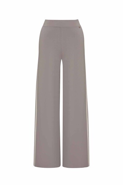 Yanları Beyaz Bol Paça Vizon Pantolon 