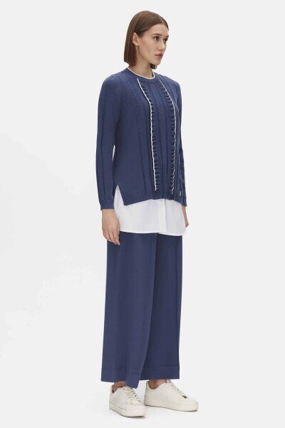 Front Stitched Wide Leg Trousers 