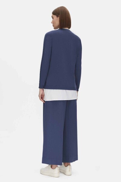 Front Stitched Wide Leg Trousers - 3