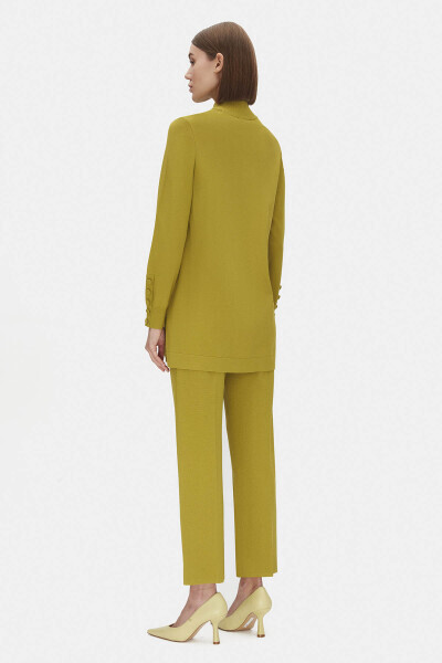 Boru Paça Triko Yeşil Pantolon - 3