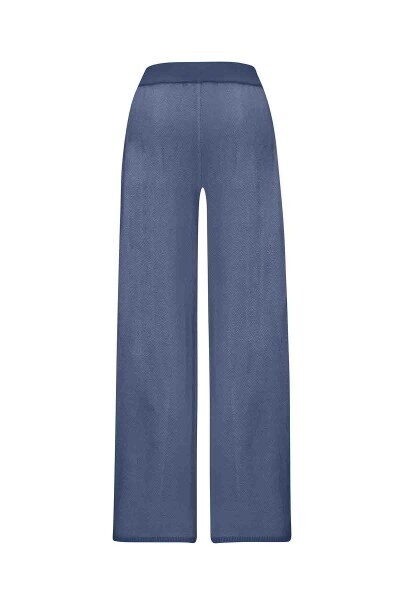 T25PF-7006 Touche Me Doku Desenli Bol Paça Pantolon İNDİGO - MISS DALIDA (1)