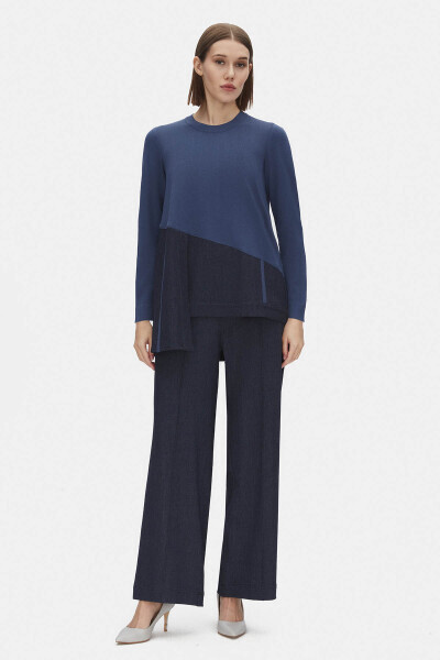 Denim Boru Paça Indigo Pantolon - MISS DALIDA