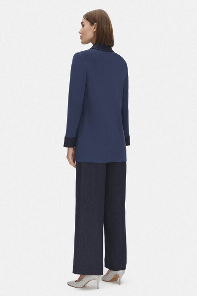 Denim Boru Paça Indigo Pantolon - 4