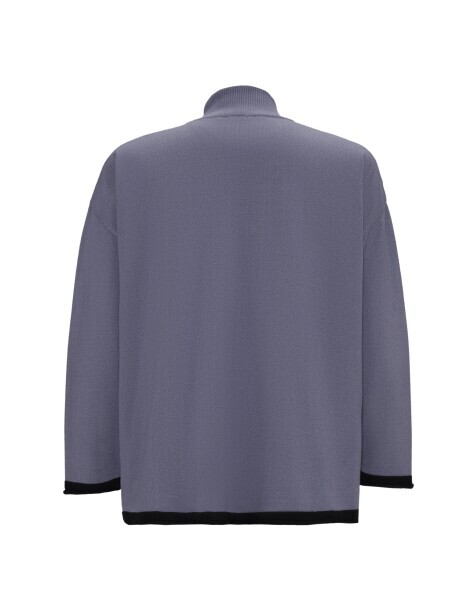 T25PF-8008 Dik Yaka Fermuarlı Triko Ceket BULLET - 2