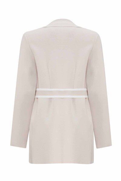 T25PF-8202 Şerit Çizgili Ceket 1021-STONE - 2