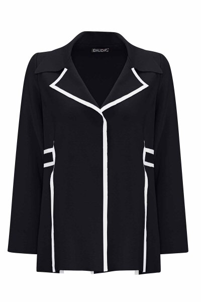 T25PF-8202 Şerit Çizgili Ceket BLACK - MISS DALIDA