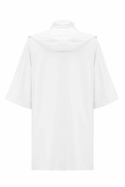 T25PF-8204 Astarı Desenli Kumaş Yağmurluk EKRU - 2