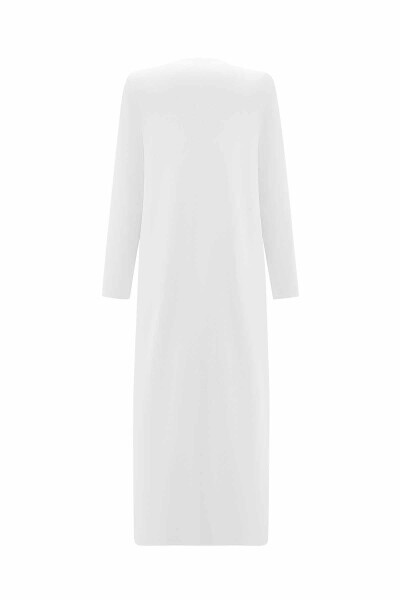 T25PF-9000 Kruvaze Düğmeli Uzun Hırka 1012-ECRU - 2