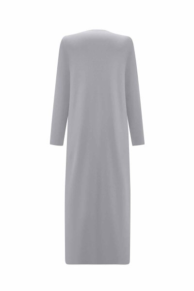 T25PF-9000 Kruvaze Düğmeli Uzun Hırka 1381-DARK GREY - MISS DALIDA (1)