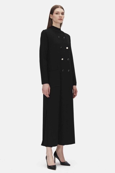 Double Breasted Buttoned Long Cardigan - 2