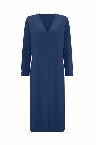 T25PF-9003 Düz Renk Uzun Triko Hırka 1361-INDIGO 