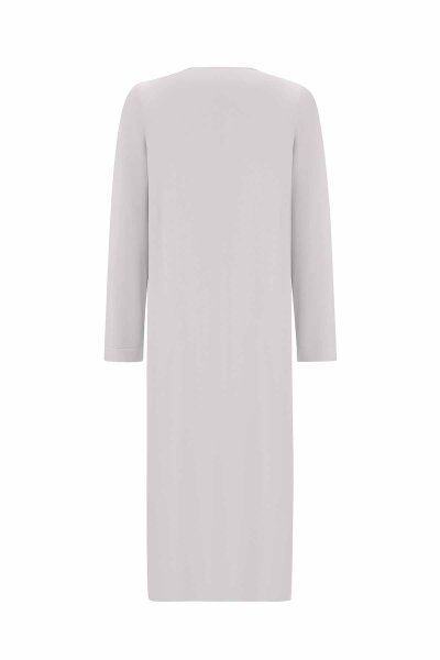 T25PF-9003 Düz Renk Uzun Triko Hırka 1398-LIGHT GREY - MISS DALIDA (1)