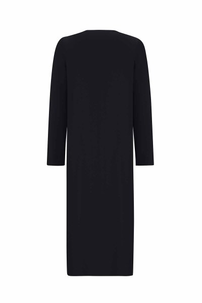 T25PF-9003 Düz Renk Uzun Triko Hırka BLACK - 2