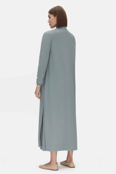 Touch Me Asimetrik Cepli Uzun Triko Yeşil Hırka - 3