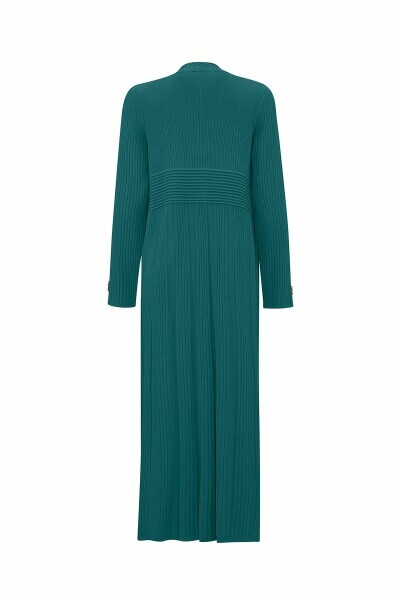 T25PF-9005 Fitilli Uzun Triko Hırka 1056-GREEN - 2